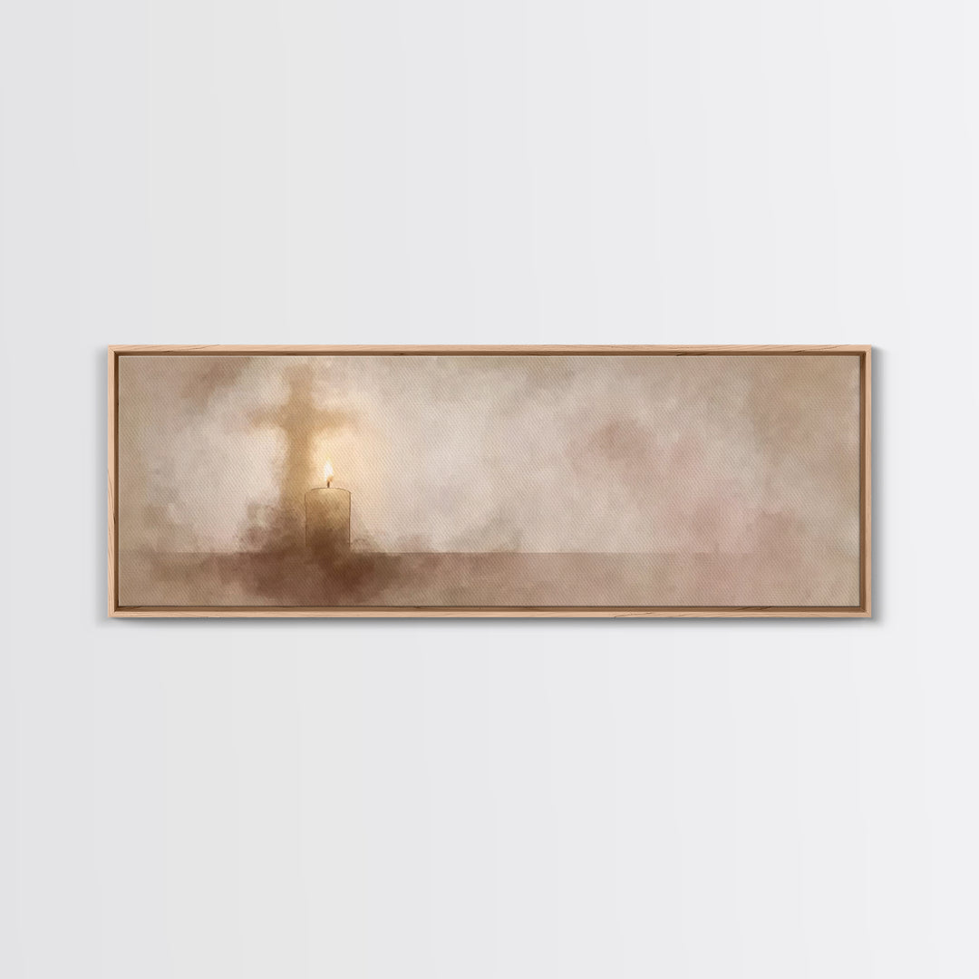 Hallowed Glow | Framed Canvas Print | Christian Art Canvas | Panoramic Art | Christian Wall Art | Christian Christmas Art