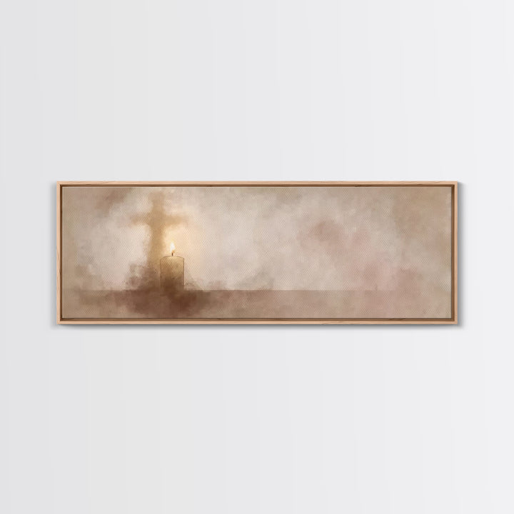 Hallowed Glow | Framed Canvas Print | Christian Art Canvas | Panoramic Art | Christian Wall Art | Christian Christmas Art