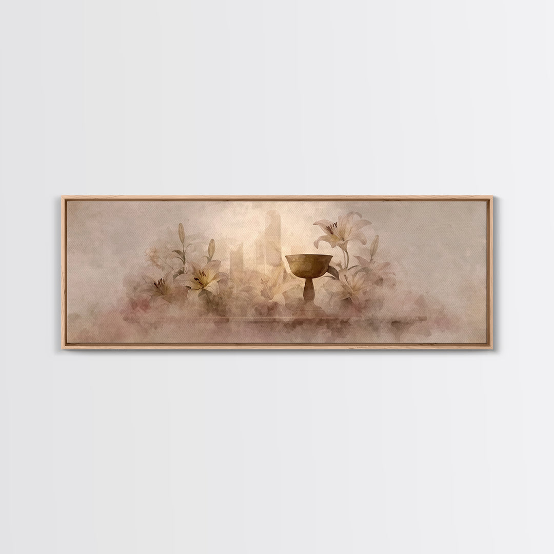Mist Of Reverence | Framed Canvas Print | Christian Art Canvas | Panoramic Art | Modern Christian Art | Christian Wall Art | Christmas Art