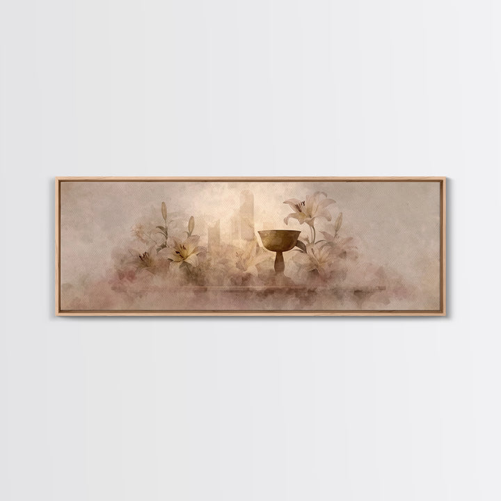 Mist Of Reverence | Framed Canvas Print | Christian Art Canvas | Panoramic Art | Modern Christian Art | Christian Wall Art | Christmas Art