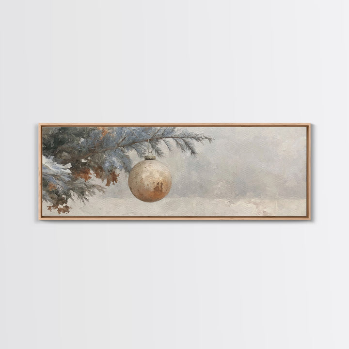 Winter Blessing Glow, Framed Canvas Print, Christmas Wall Art, Panoramic Painting, Christian Christmas Art, Framed Christian Art, Christian