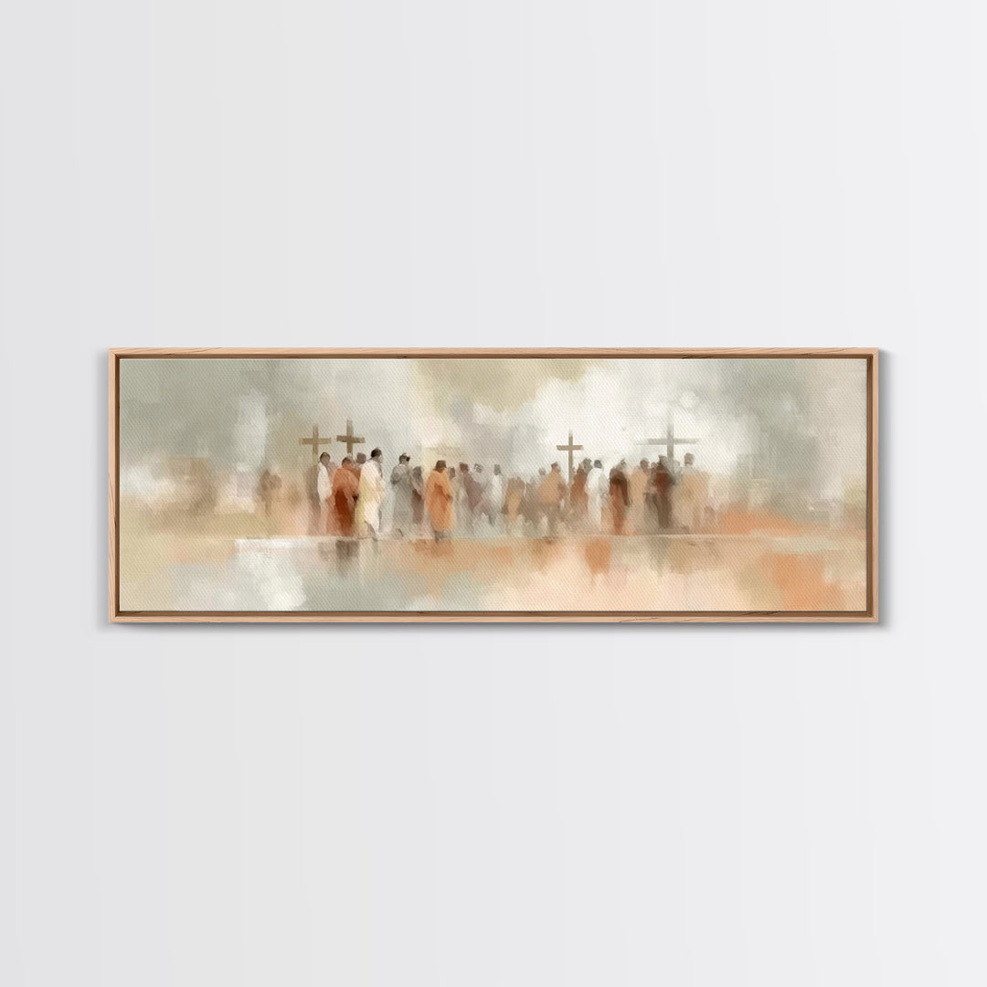 Burden Of Grace – Framed Canvas Print – Christian Wall Art – Christian Art Canvas – Panoramic Art – Christian Christmas Art
