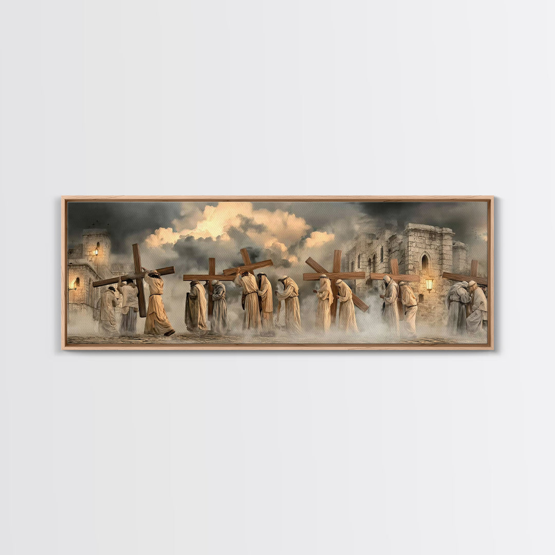 Path Of Mercy | Framed Canvas Print | Christian Art Print | Christian Wall Art | Panoramic Print | Large Christian Art