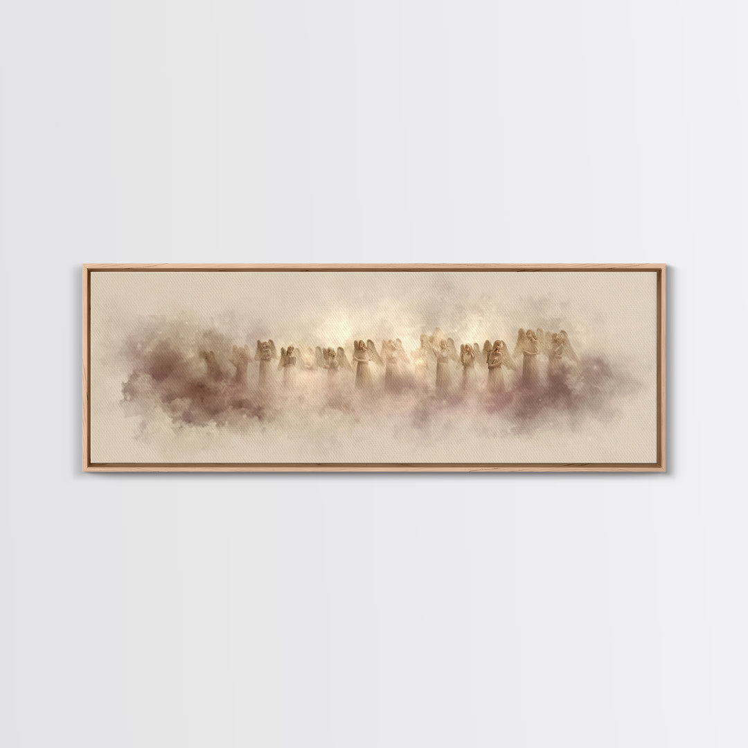 Heavenly Chorus – Framed Canvas Print – Panoramic Wall Art – Christian Art Canvas – Christian Christmas Art – Modern Christian Art