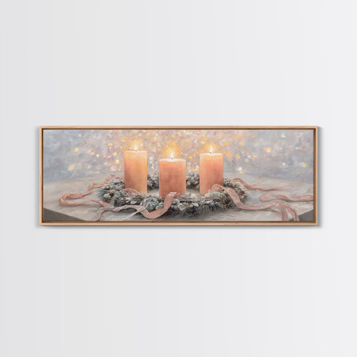 Winter Devotion – Framed Canvas Print – Christian Art Canvas – Panoramic Art – Christian Christmas Art – Christian Wall Art