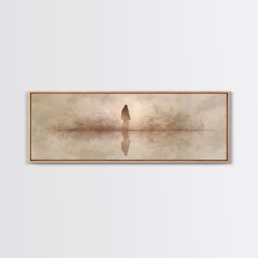 Steps Of Solace – Framed Canvas Print – Christian Wall Art – Panoramic Print – Jesus Art Canvas – Subtle Christian Art