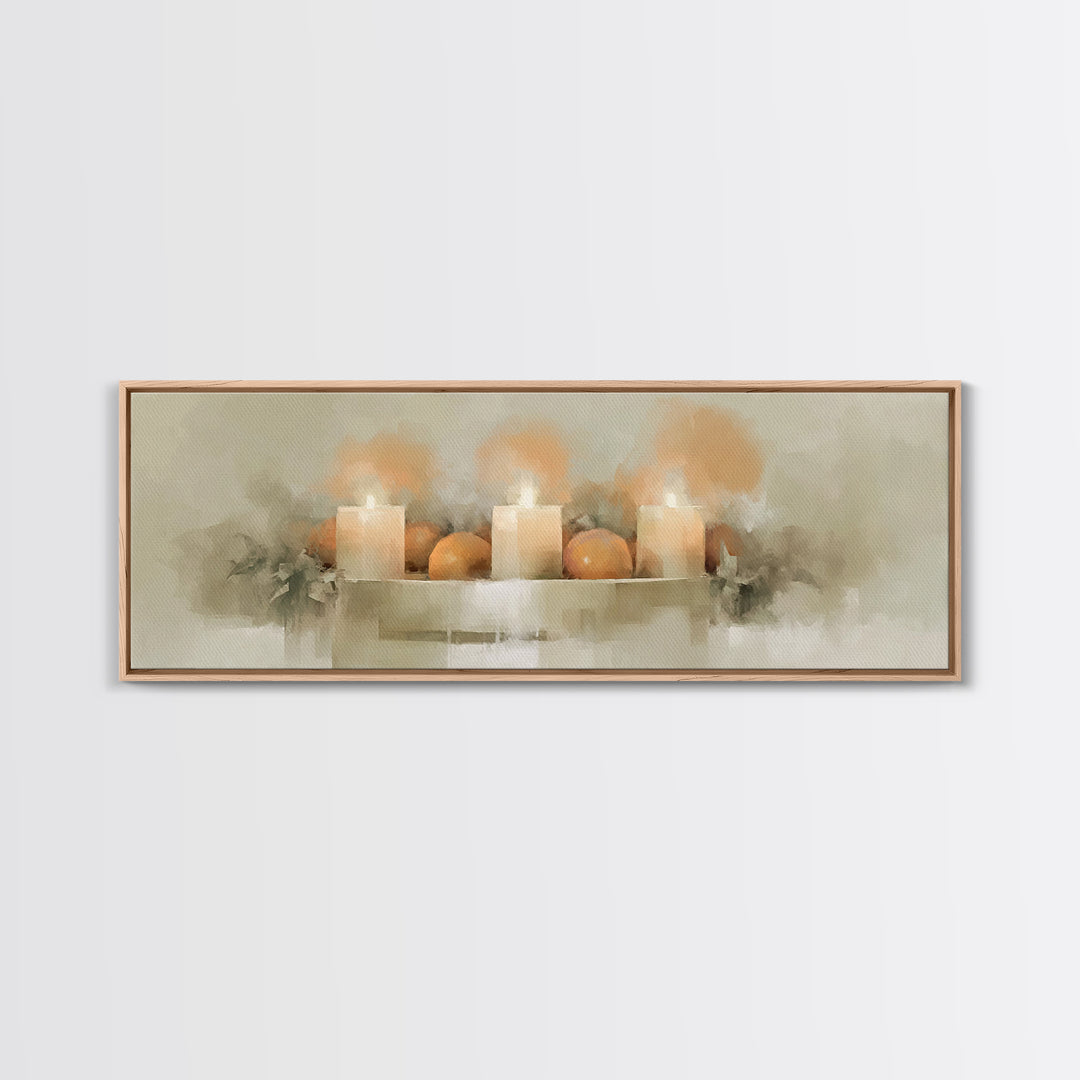 Holy Wreath, Framed Canvas Print, Christian Art Canvas, Panoramic Wall Art, Christian Christmas Art, Christian Wall Art