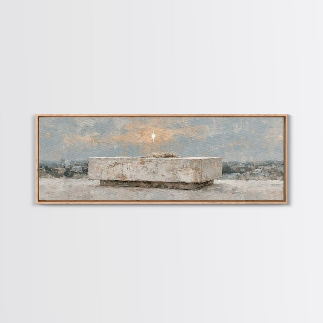 Star of Bethlehem Hope – Framed Canvas Print – Panoramic Art – Christian Wall Art – Christmas Art – Christian Art Canvas – Christian Christ