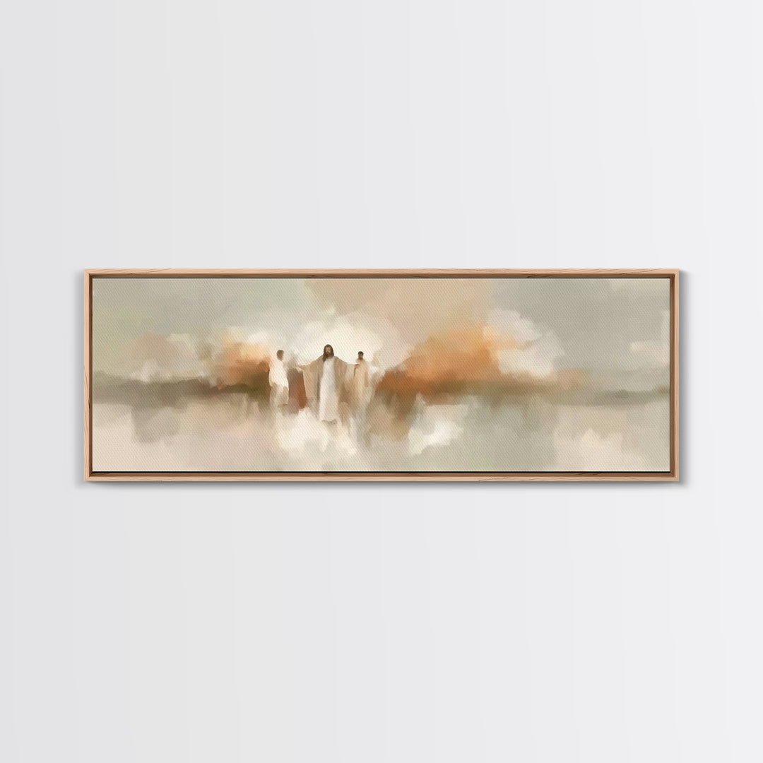 Sacred Gathering Light – Framed Canvas Print – Christian Art Canvas – Modern Christian Painting – Panoramic Art – Christian Wall Art – Chri