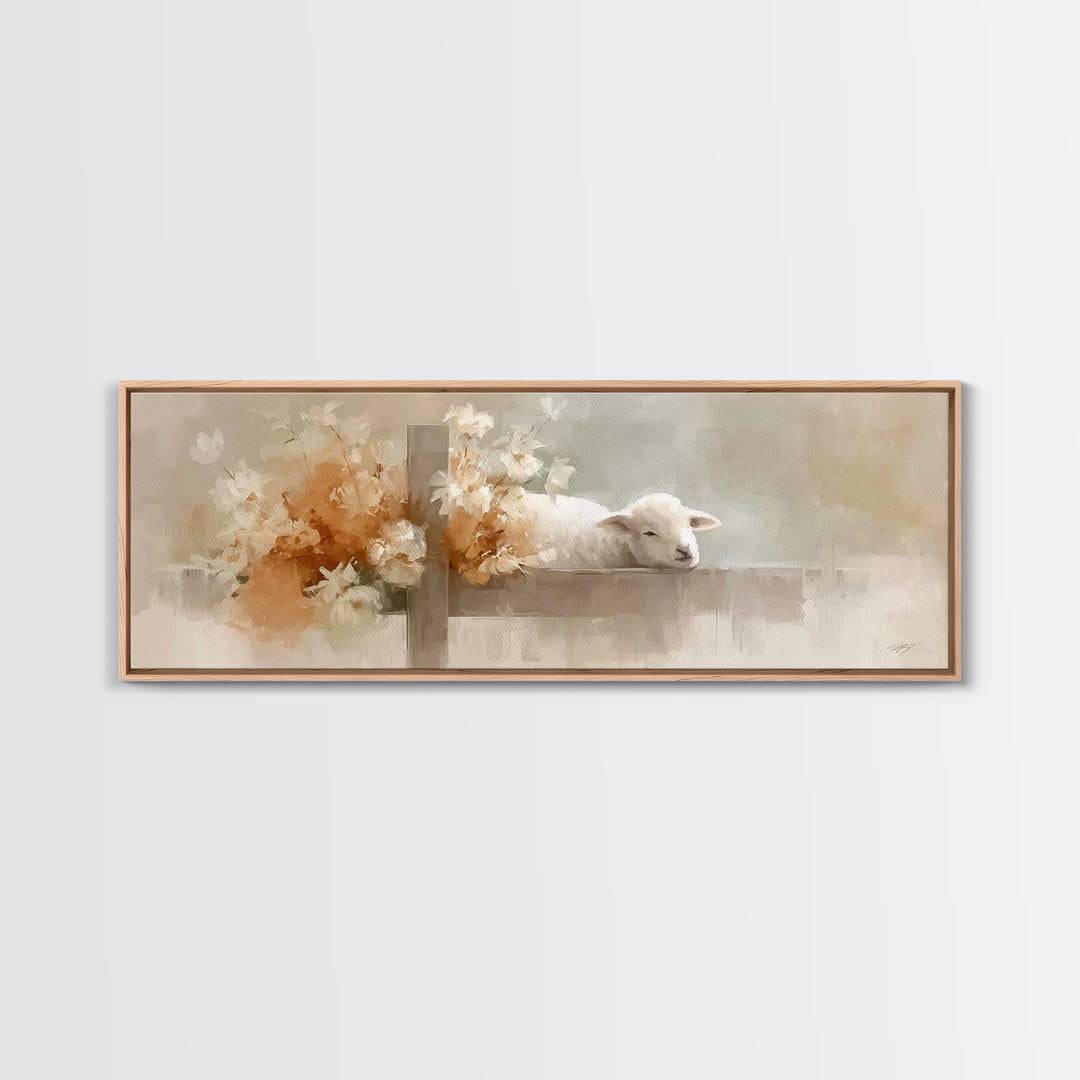 Blossoms Of Grace – Framed Canvas Print – Christian Wall Art – Panoramic Art – Christian Art Canvas – Christmas Art – Christian Decor
