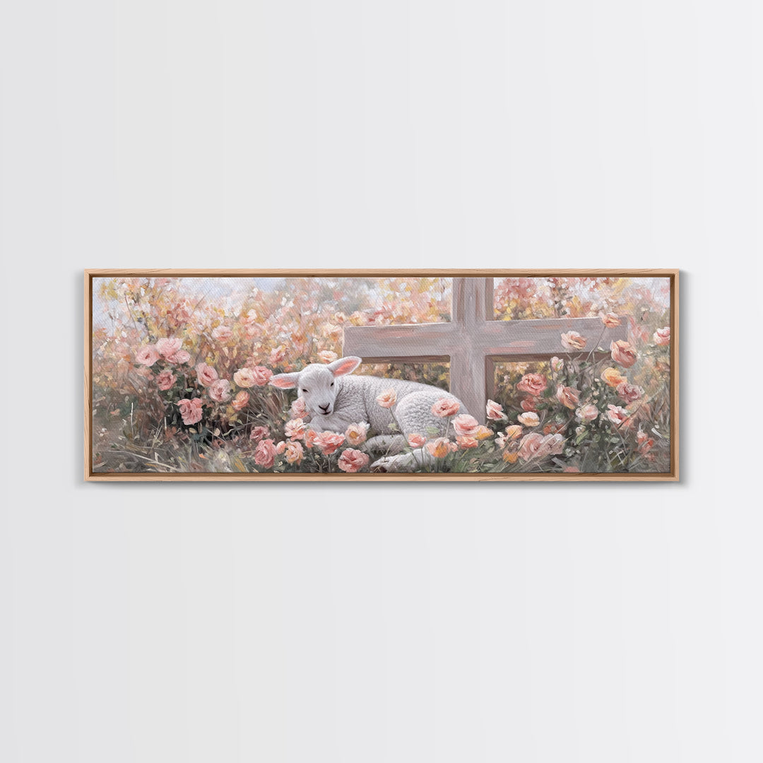 Field Of Promise – Framed Canvas Print – Christian Art Print – Panoramic Wall Art – Christian Christmas Art – Christian Decor For Home – Gi