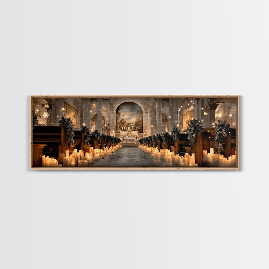 Altar Of Peace | Framed Canvas Print | Christian Art Canvas | Panoramic Frame | Christian Wall Art | Christmas Art | Christian Christmas De