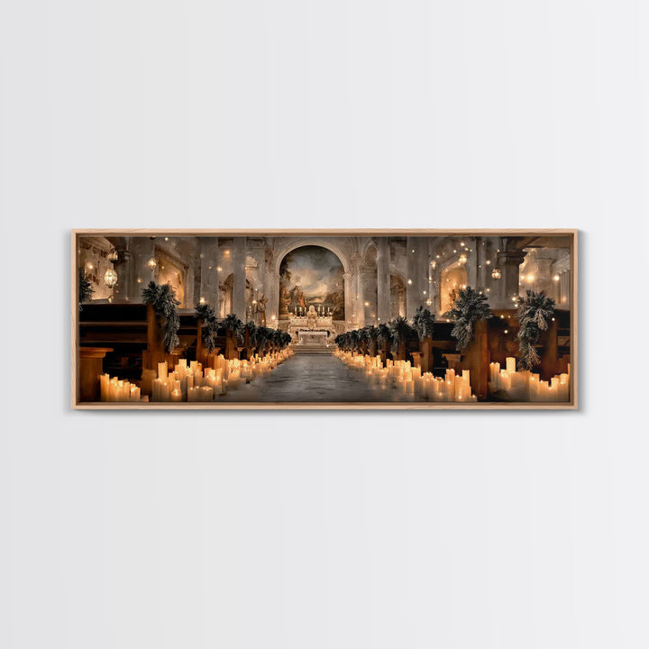 Altar Of Peace | Framed Canvas Print | Christian Art Canvas | Panoramic Frame | Christian Wall Art | Christmas Art | Christian Christmas De