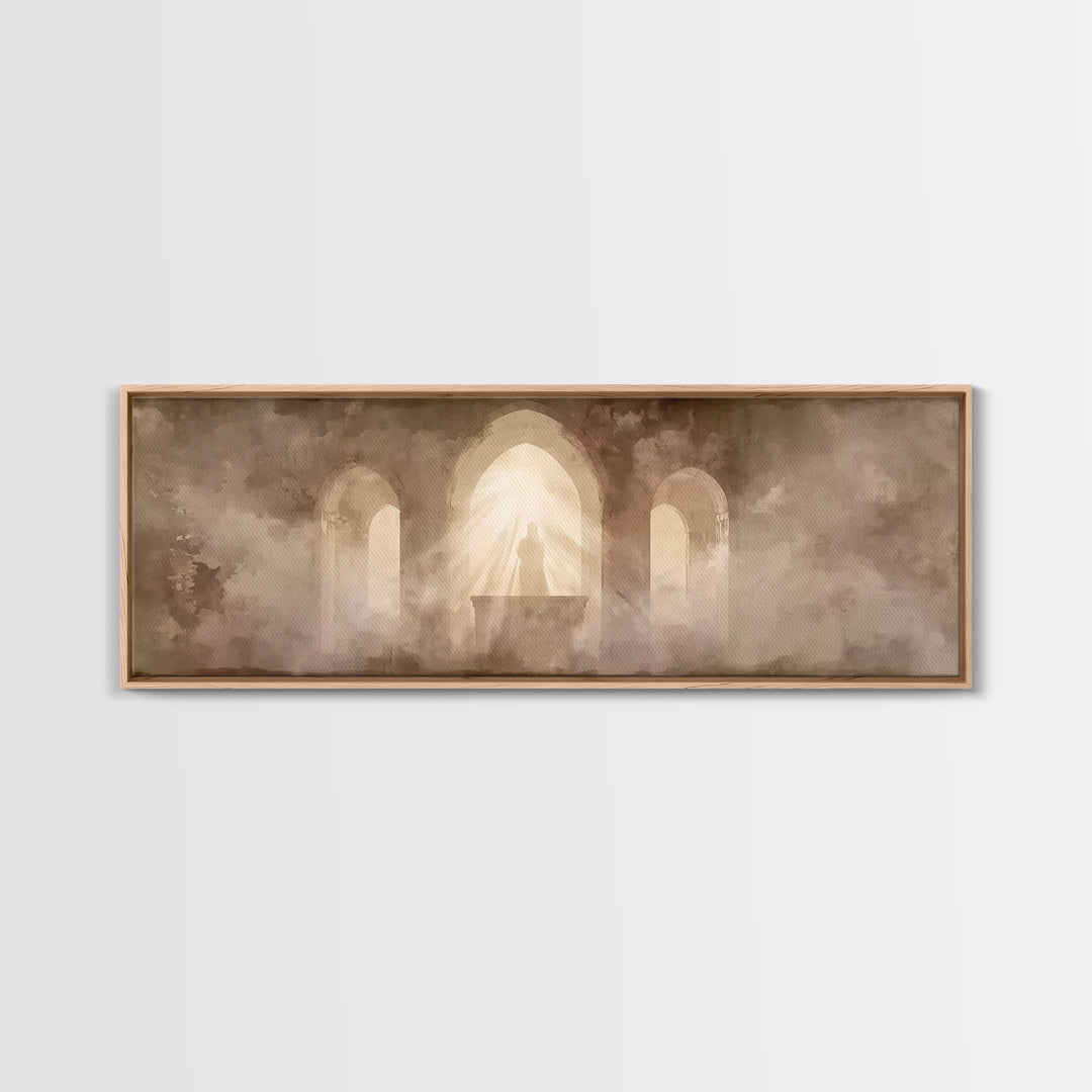 Sanctuary Light | Framed Canvas Print | Christian Wall Art | Christian Art Canvas | Jesus Painting | Panoramic Print | Christian Art