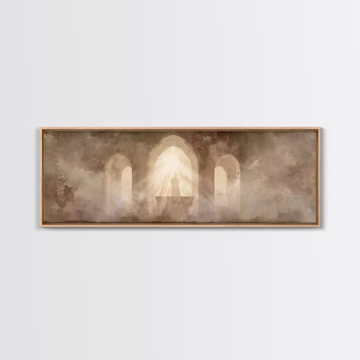 Sanctuary Light | Framed Canvas Print | Christian Wall Art | Christian Art Canvas | Jesus Painting | Panoramic Print | Christian Art