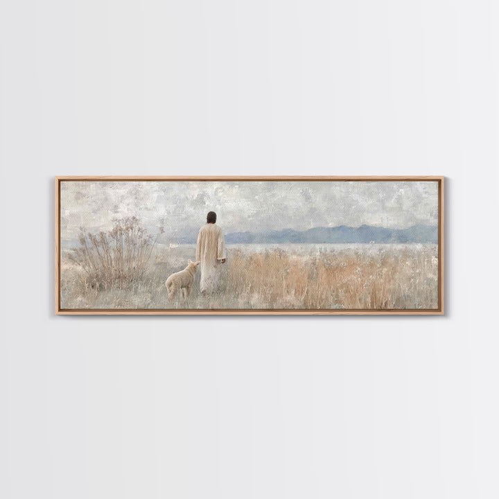 Grace In The Mist, Framed Canvas Print, Panoramic Painting, Christian Art Canvas, Jesus Painting, Christian Art, Christian Wall Art, Christ