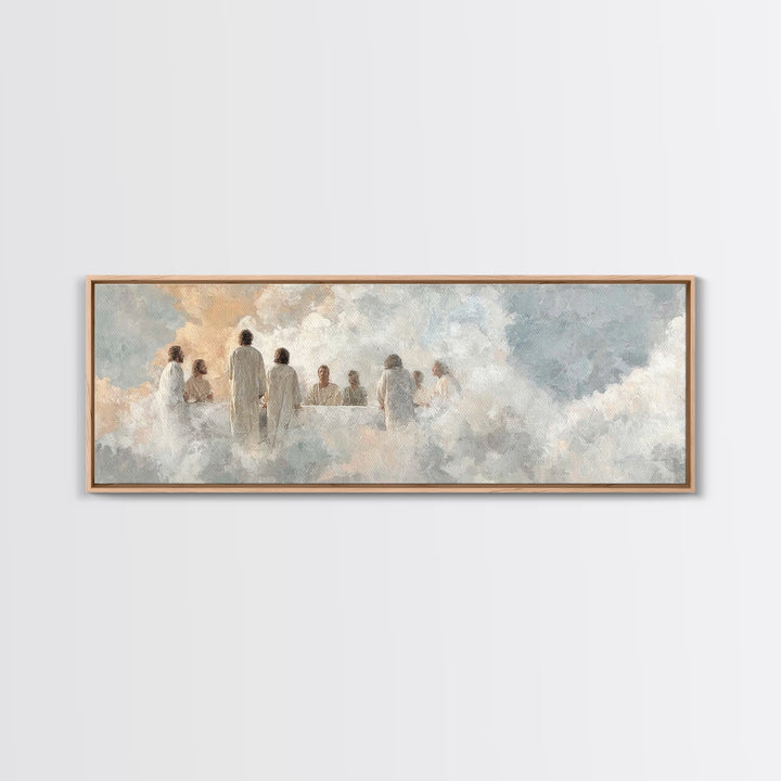 Supper Of Light – Framed Canvas Print – Christian Art – Panoramic Art – Christian Wall Art – Jesus Christmas Art – Christian Decoration