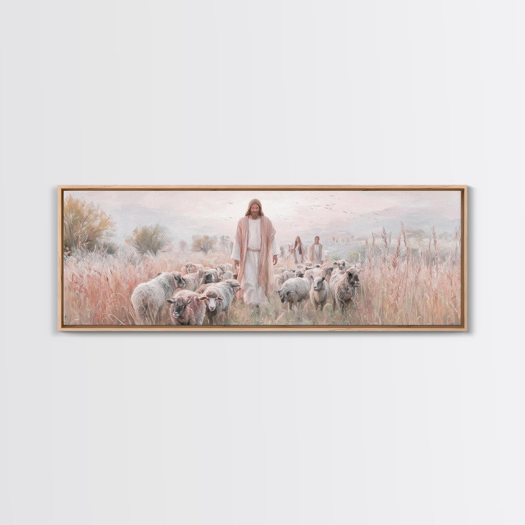 Sacred Quiet | Framed Canvas Print | Christian Wall Art | Panoramic Painting | Jesus Canvas Art | Christian Art Print | Christmas Art