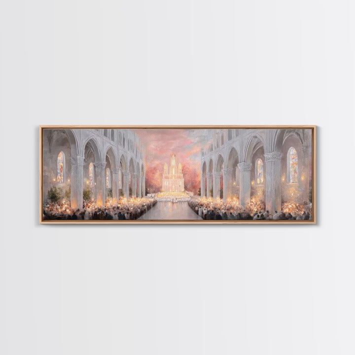 Dawn Of Worship | Framed Canvas Print | Christian Art Canvas | Panoramic Wall Art | Christmas Art Prints | Christian Christmas Art | Modern