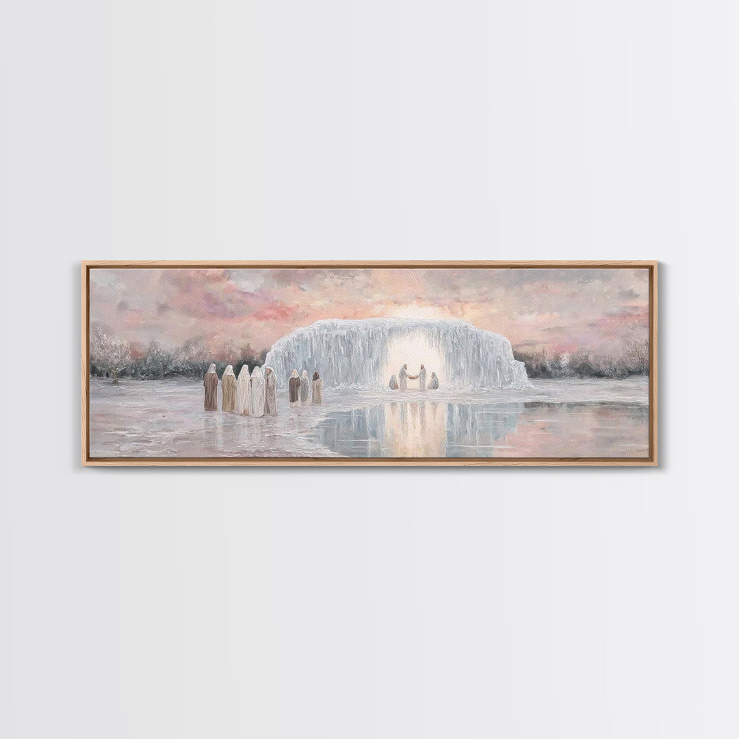 Radiant Birth Sky, Framed Canvas Print, Panoramic Art, Christian Christmas Art, Christian Wall Art, Christmas Art Prints, Christian Art Can