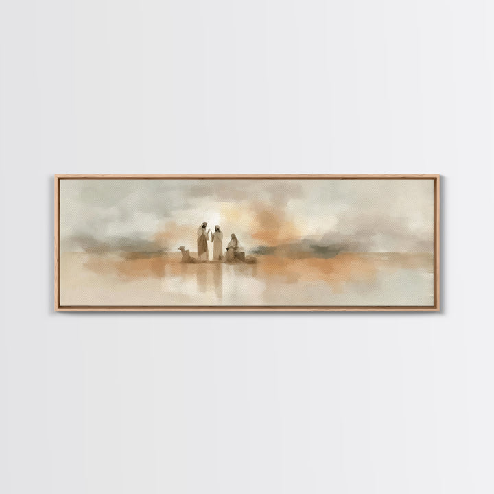 Quiet Desert Teachings – Framed Canvas Print – Christian Art Canvas – Modern Christian Art – Jesus Painting – Panoramic Art – Christian Wal