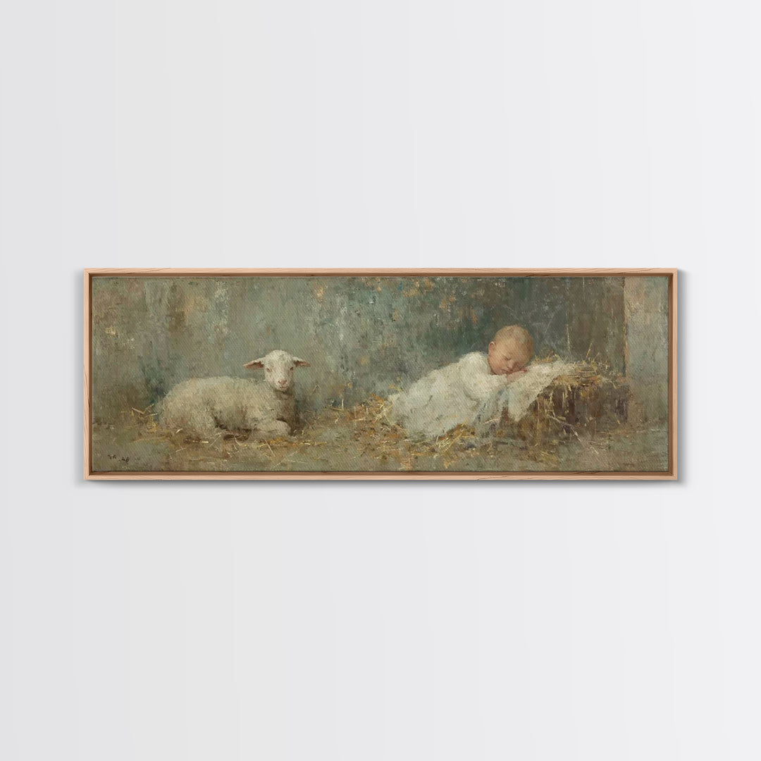 Heavenly Shore Star, Framed Canvas Print, Christian Art Canvas, Panoramic Art, Christmas Art Prints, Christian Wall Art, Jesus Christmas Ar