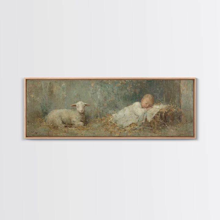 Heavenly Shore Star, Framed Canvas Print, Christian Art Canvas, Panoramic Art, Christmas Art Prints, Christian Wall Art, Jesus Christmas Ar