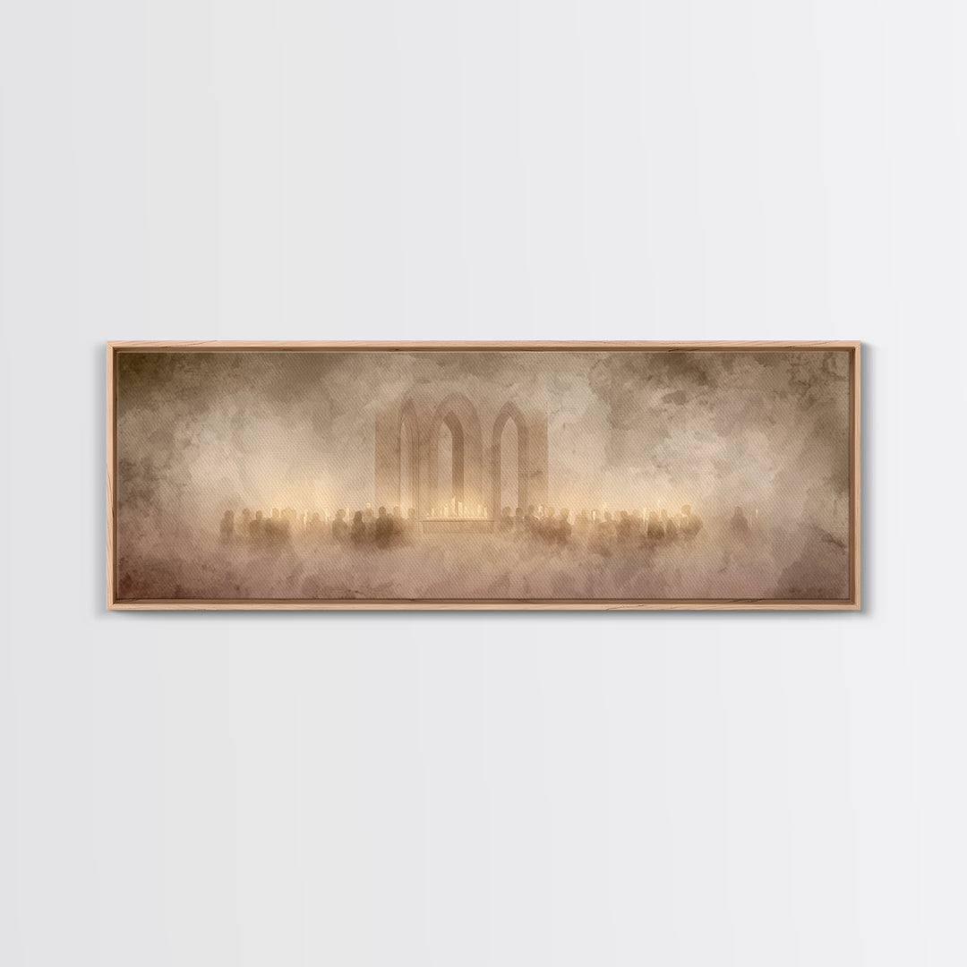 Sanctuary Of Glory – Framed Canvas Print – Christmas Art – Panoramic Art – Christian Wall Art – Christian Art Canvas – Christian Christmas