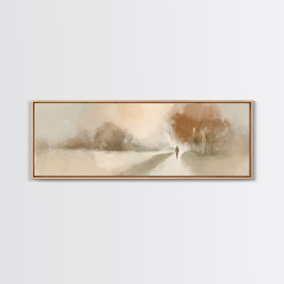 Walk Of Still Grace, Framed Canvas Print, Panoramic Painting, Christian Art Canvas, Jesus Painting, Christian Wall Art, Minimalist Christia