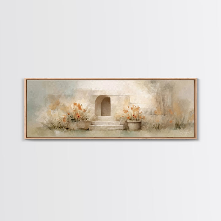 Light Of Renewal, Framed Canvas Print, Christian Art Canvas, Panoramic Painting, Christian Christmas Art, Christian Wall Art, Jesus Paintin