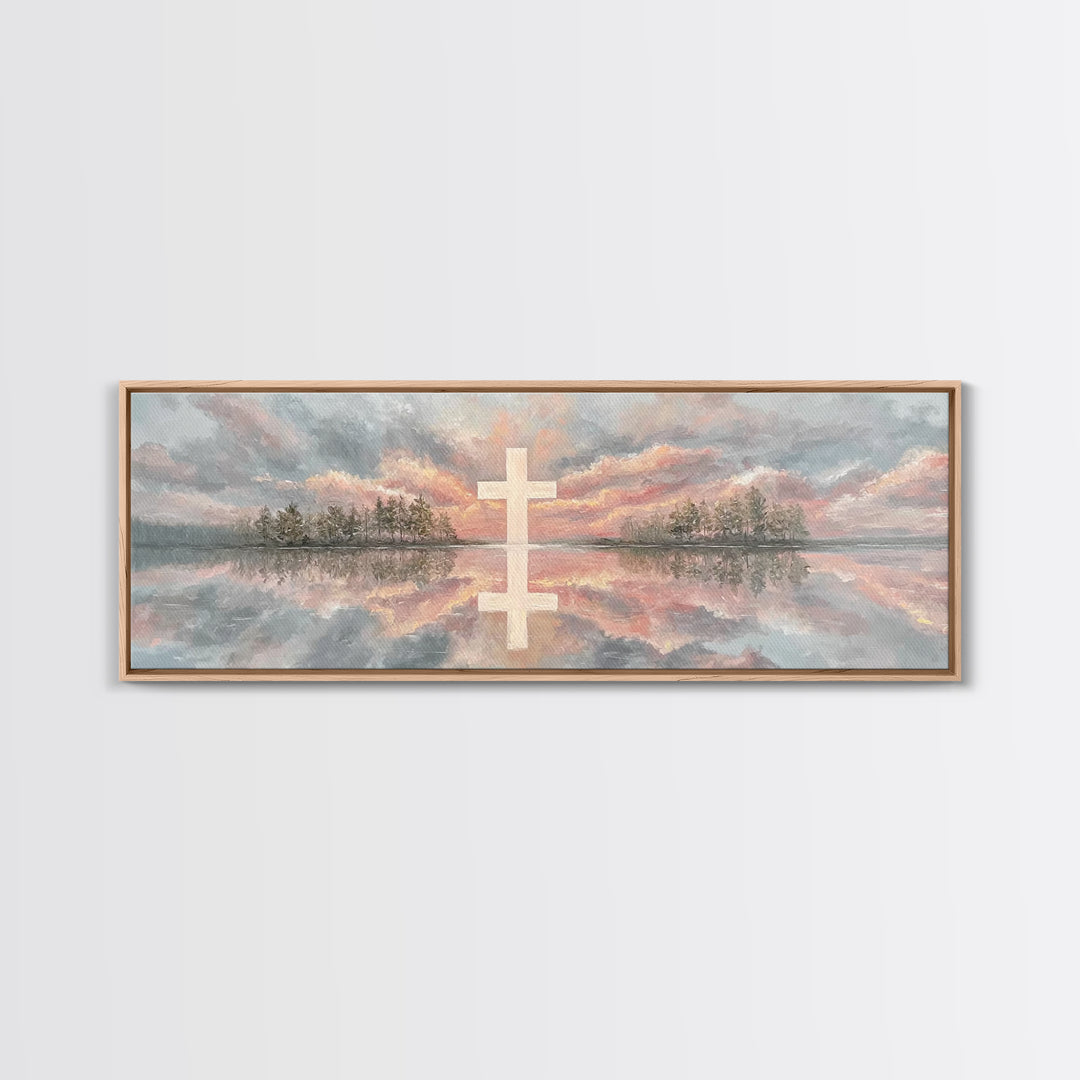 Heavenly Sky Promise – Framed Canvas Print – Christian Art Print – Panoramic Painting – Christian Wall Art – Christian Gift – Christmas Art