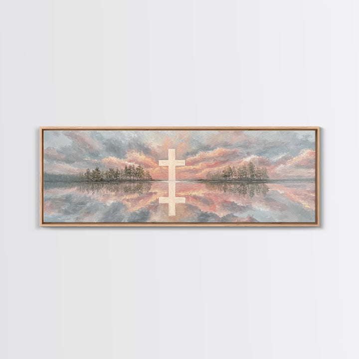 Heavenly Sky Promise – Framed Canvas Print – Christian Art Print – Panoramic Painting – Christian Wall Art – Christian Gift – Christmas Art