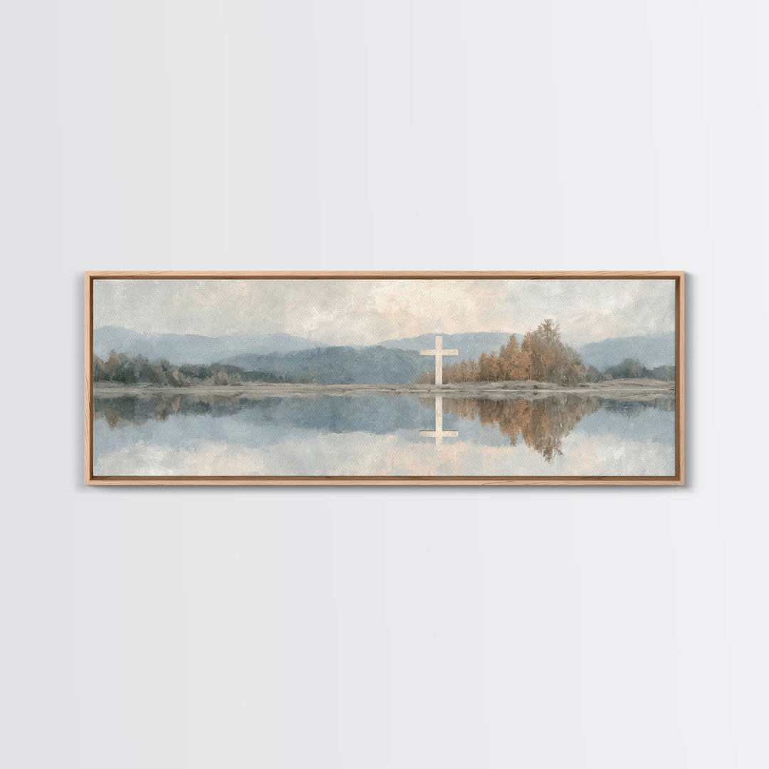 Evening Bethlehem Glow – Framed Canvas Print – Christian Wall Art – Panoramic Frame – Christian Art Canvas – Christmas Art – Christian Gift