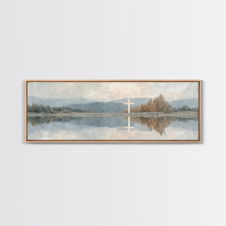 Evening Bethlehem Glow – Framed Canvas Print – Christian Wall Art – Panoramic Frame – Christian Art Canvas – Christmas Art – Christian Gift