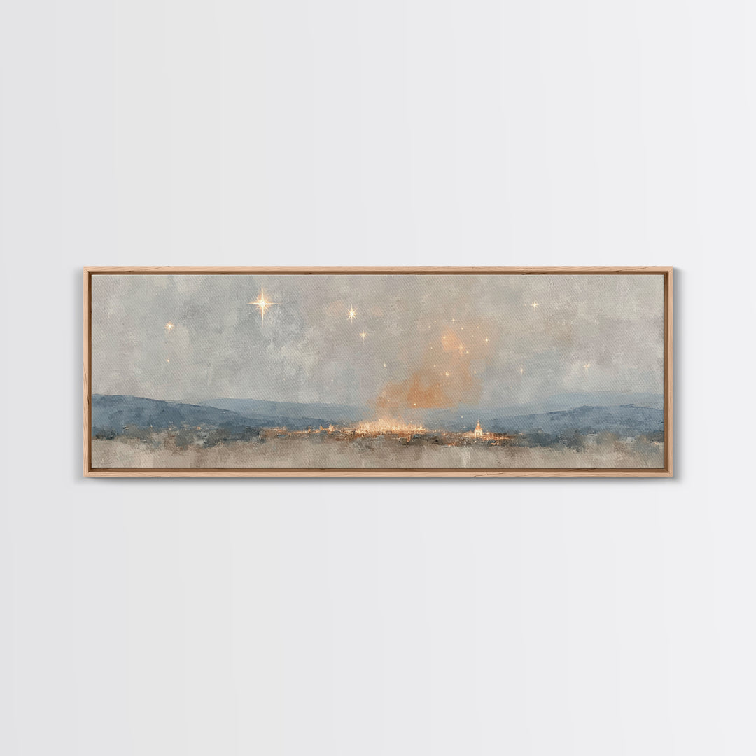 Guiding Star Journey, Framed Canvas Print, Panoramic Art, Christian Christmas Art, Christian Art Canvas, Christmas Wall Art, Christian Art