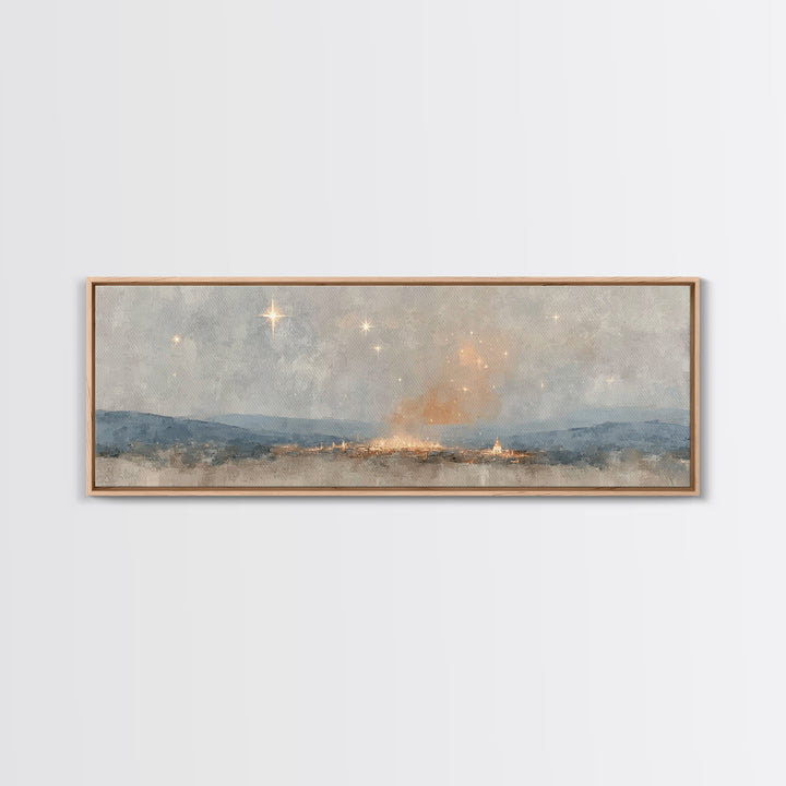 Guiding Star Journey, Framed Canvas Print, Panoramic Art, Christian Christmas Art, Christian Art Canvas, Christmas Wall Art, Christian Art