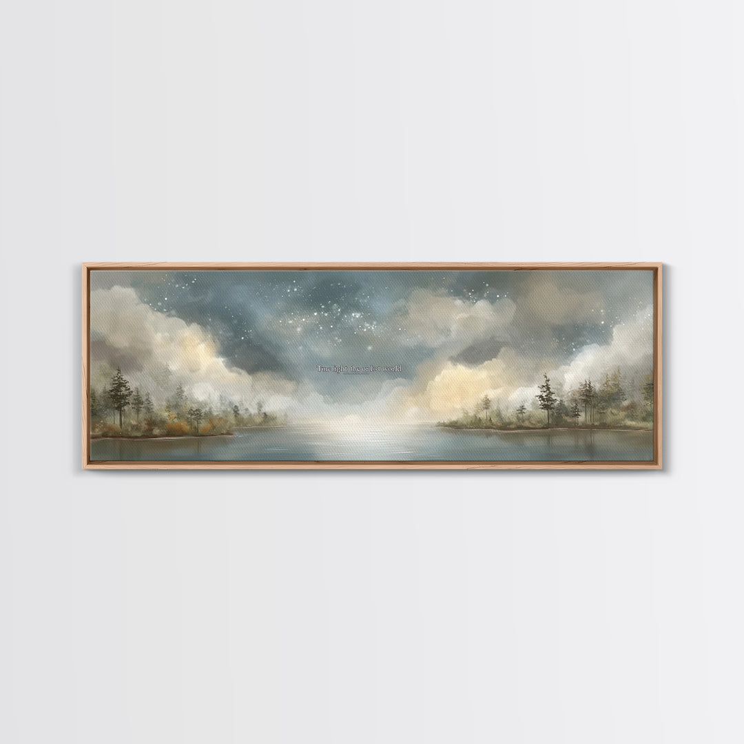 Heaven’s Quiet Light | Framed Canvas Print | Christian Art Work | Panoramic Wall Art | Christian Art Canvas | Christian Decor | Christmas A