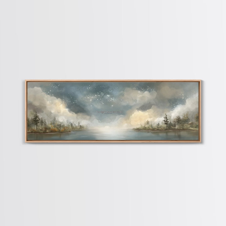 Heaven’s Quiet Light | Framed Canvas Print | Christian Art Work | Panoramic Wall Art | Christian Art Canvas | Christian Decor | Christmas A
