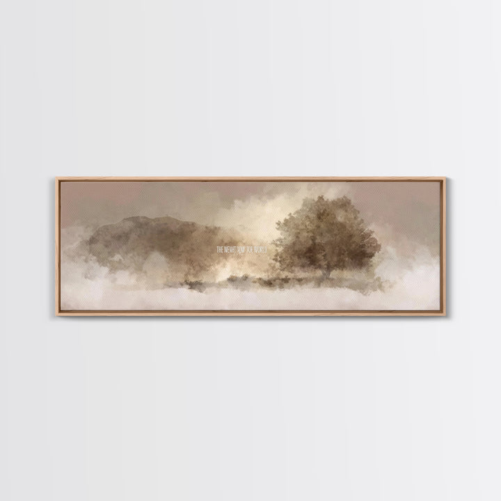 Valley Of His Light, Framed Canvas Print, Christian Art Canvas, Panoramic Painting, Christian Wall Art, Christian Art Gift, Subtle Christia