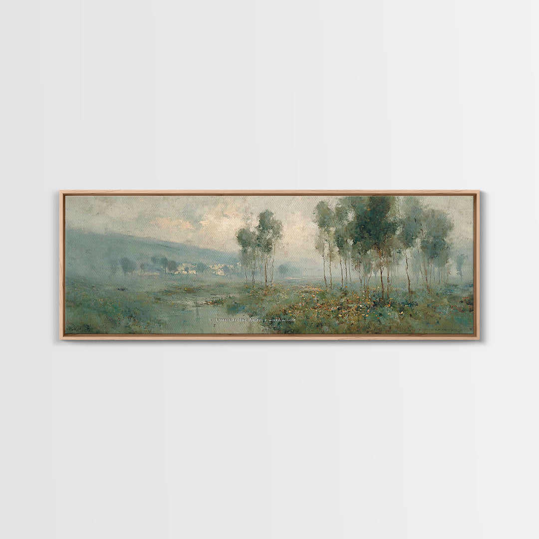 Morning Grace Meadow – Framed Canvas Print – Christian Art Painting – Panoramic Print – Christian Wall Art – Christian Art Canvas – Christi