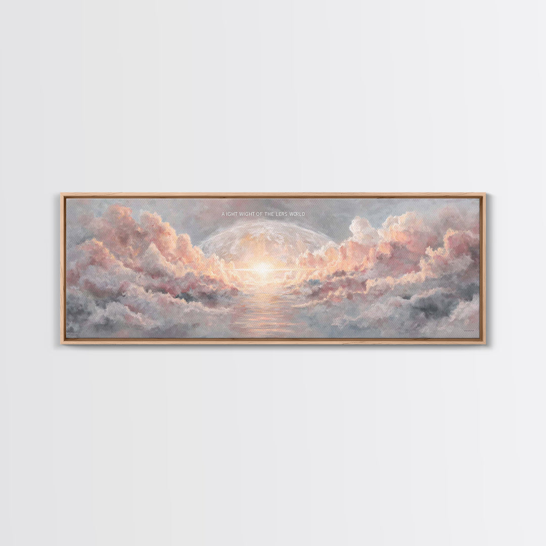 Heavenly Dawn Light – Framed Canvas Print – Christian Wall Art – Christian Art Canvas – Panoramic Art – Jesus Painting – Christmas Art