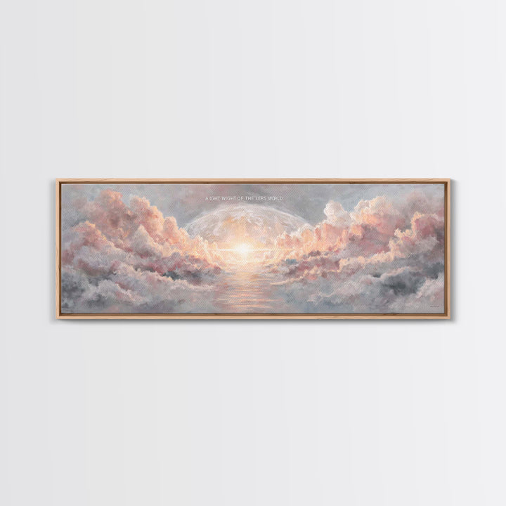Heavenly Dawn Light – Framed Canvas Print – Christian Wall Art – Christian Art Canvas – Panoramic Art – Jesus Painting – Christmas Art