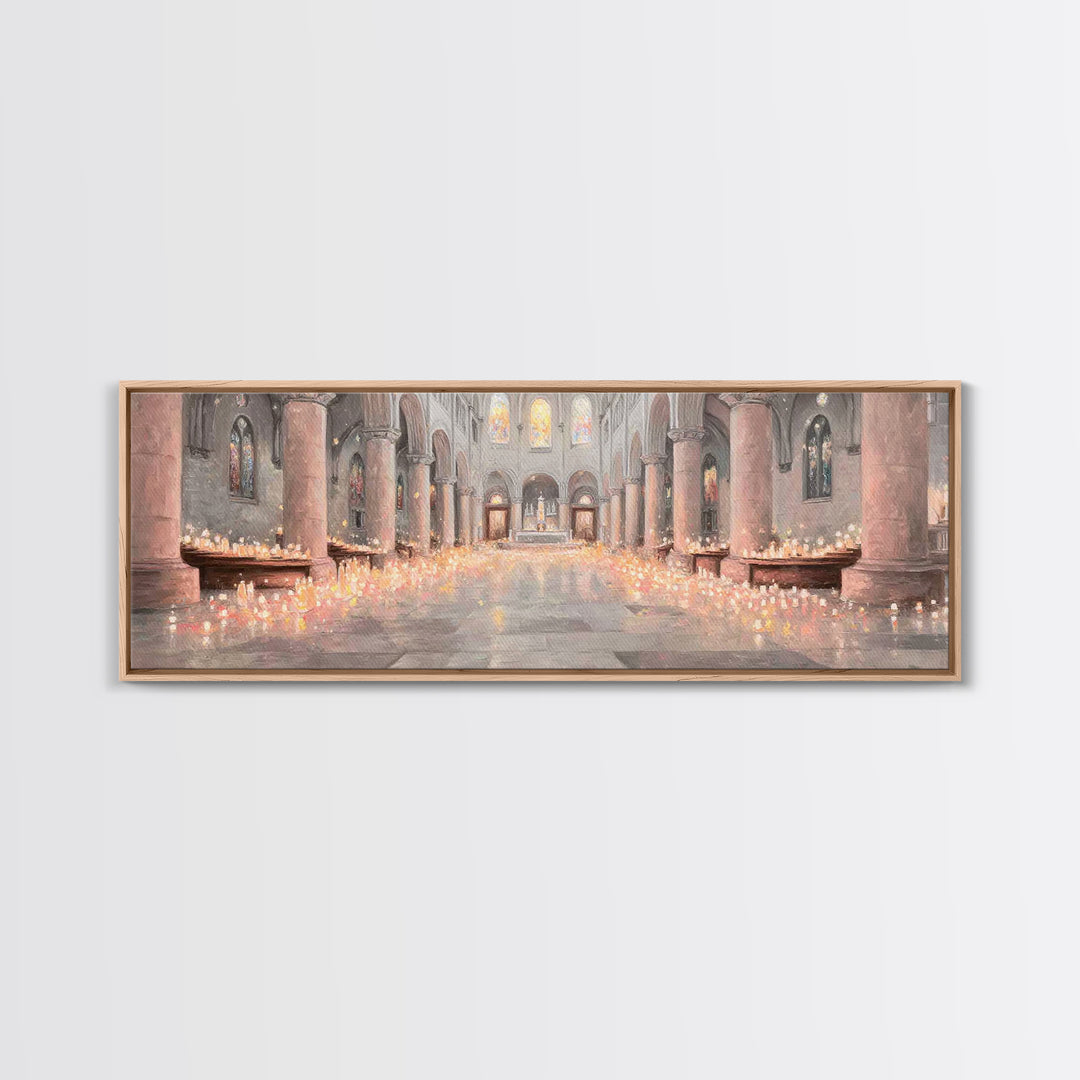 Sacred Night Vigil – Framed Canvas Print – Christian Art Canvas – Panoramic Painting – Christian Wall Art – Christmas Art – Christian Gift