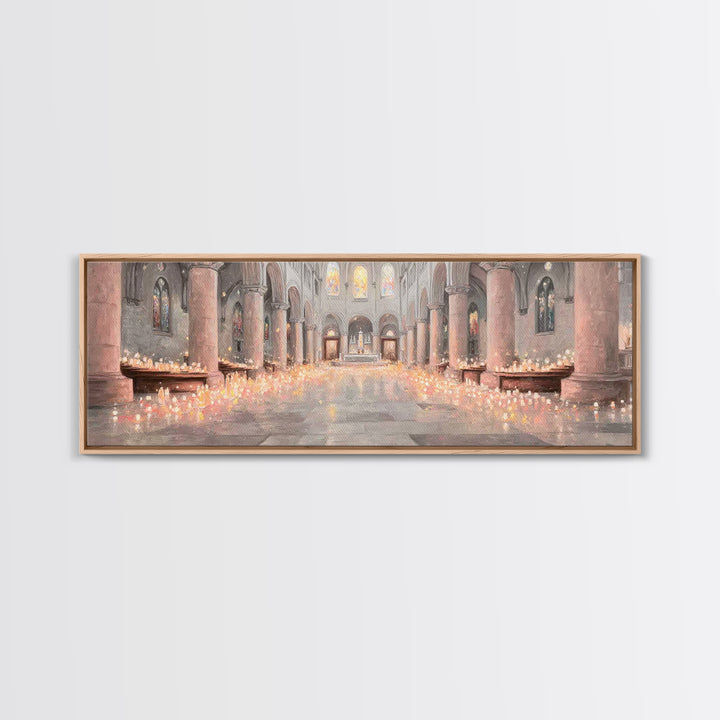 Sacred Night Vigil – Framed Canvas Print – Christian Art Canvas – Panoramic Painting – Christian Wall Art – Christmas Art – Christian Gift