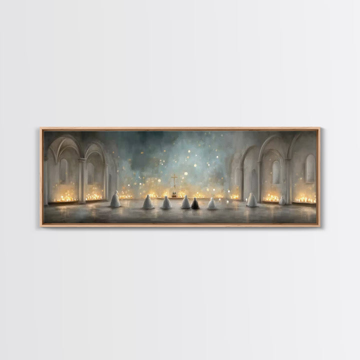 Riverside Shepherd Calm | Framed Canvas Print | Jesus Painting | Christian Wall Art | Panoramic Art | Christian Art Canvas | Christian Gift