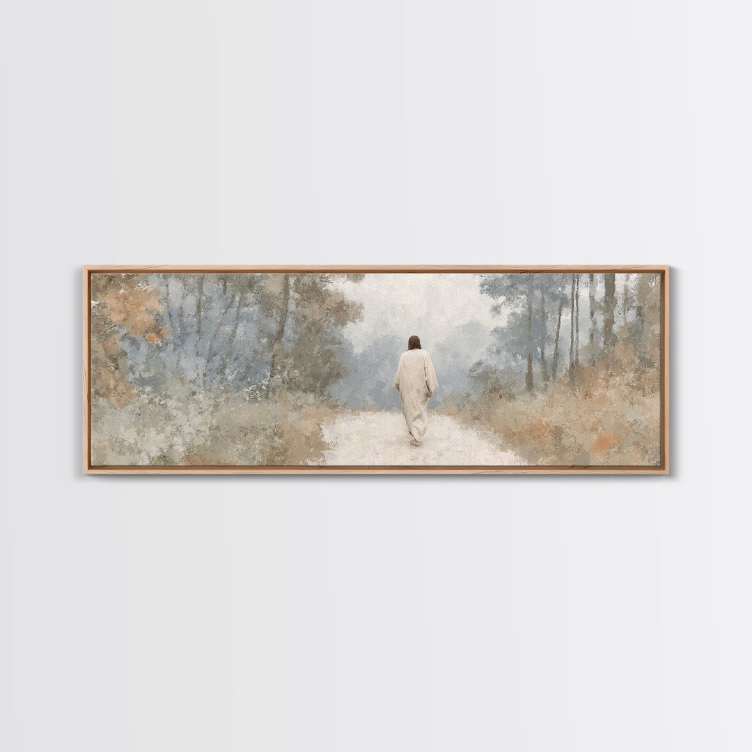 Waters Of Stillness – Framed Canvas Print – Christian Art Painting – Jesus Canvas Art – Panoramic Art – Christian Christmas Art – Subtle Ch