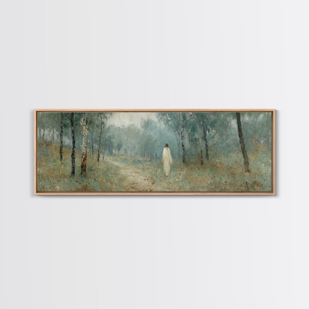 Forest Of Glory – Framed Canvas Print – Christian Wall Art – Panoramic Art – Jesus Painting – Christian Art Canvas – Modern Christian Art –
