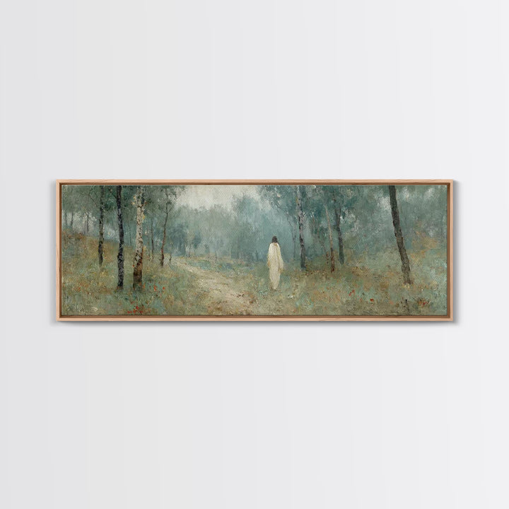 Forest Of Glory – Framed Canvas Print – Christian Wall Art – Panoramic Art – Jesus Painting – Christian Art Canvas – Modern Christian Art –