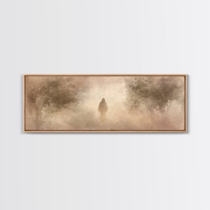 Quiet Divine Path | Framed Canvas Print | Panoramic Painting | Christian Wall Art | Christian Art Work | Subtle Christian Art | Large Chris