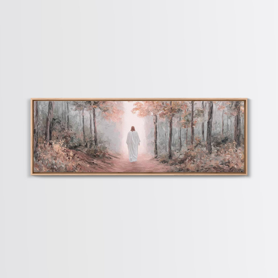 Walk In His Light – Framed Canvas Print – Christian Art Canvas – Panoramic Frame – Christian Wall Art – Christian Art Print – Moody Christi
